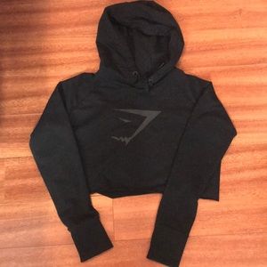 Gym shark black cropped hoodie